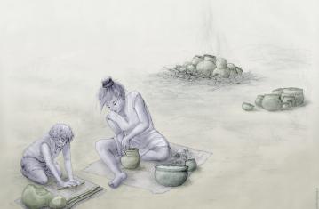 Dessin de personnes du néolithique