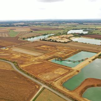 Vue aérienne du chantier de fouille de Pierre-de-Bresse.