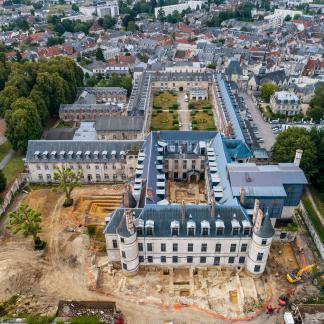 Vue générale de la fouille du château de Villers-Cotterêts 