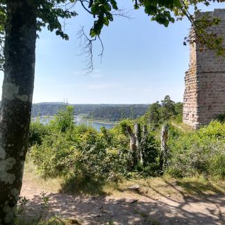 Vue des ruines du château de Pierre-Percée, la tour ouest