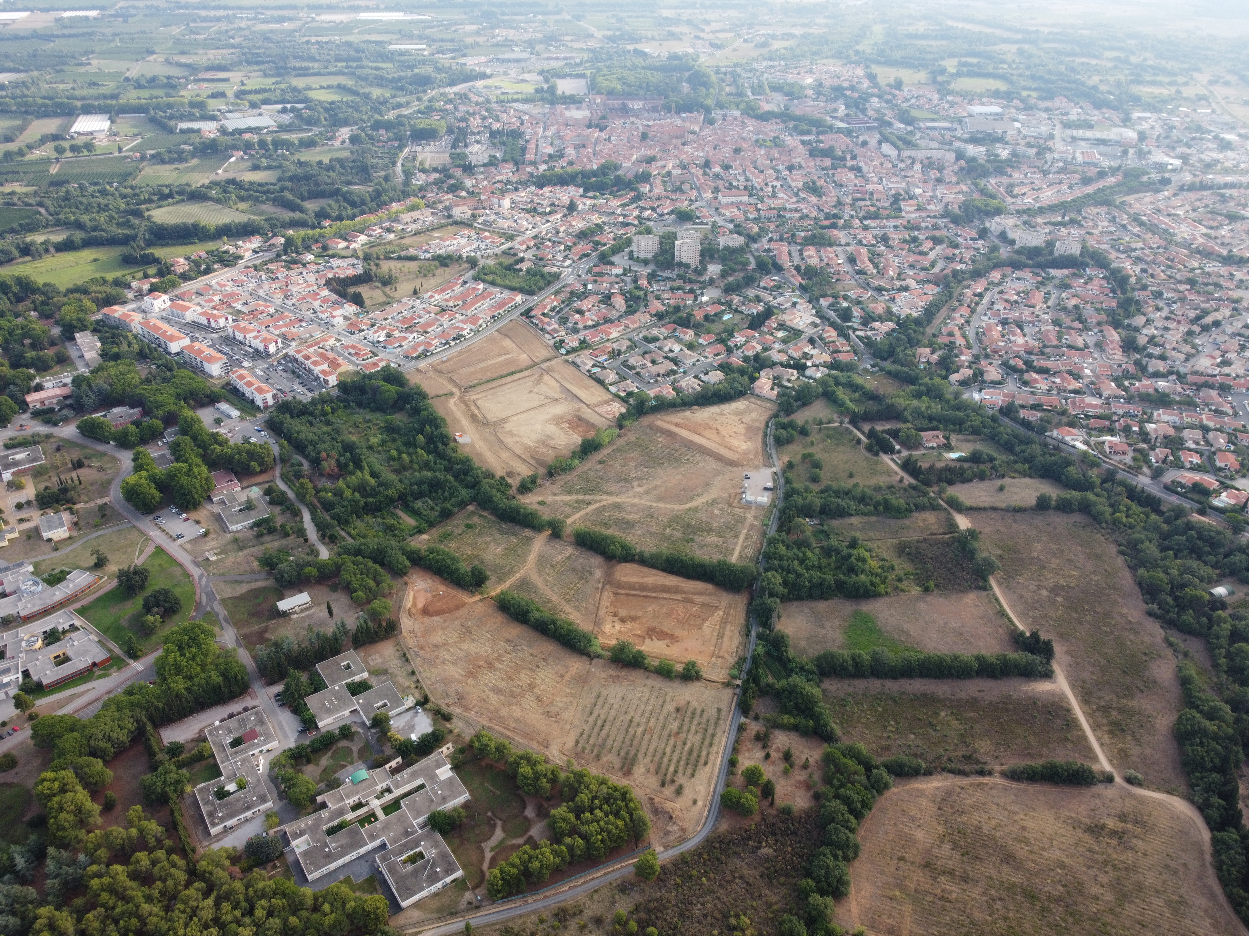 Vue aérienne de l’emprise de fouille.