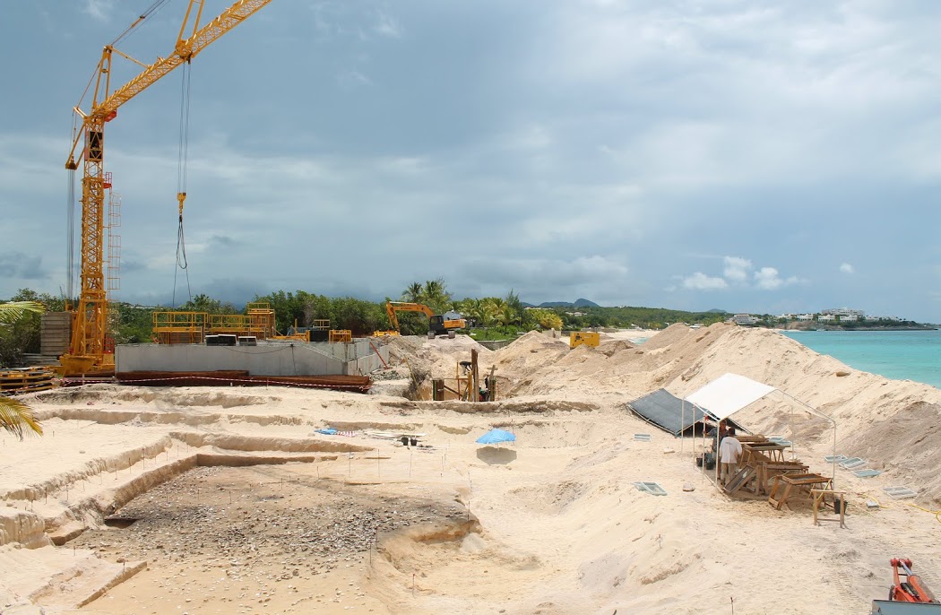 Site de Terres Basses (lot 73) en cours de fouille, Saint-Martin (Petites Antilles).