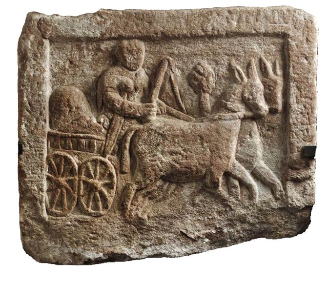 Chariot à quatre roues datant de l'époque romaine - fin du 1er siècle de notre ère