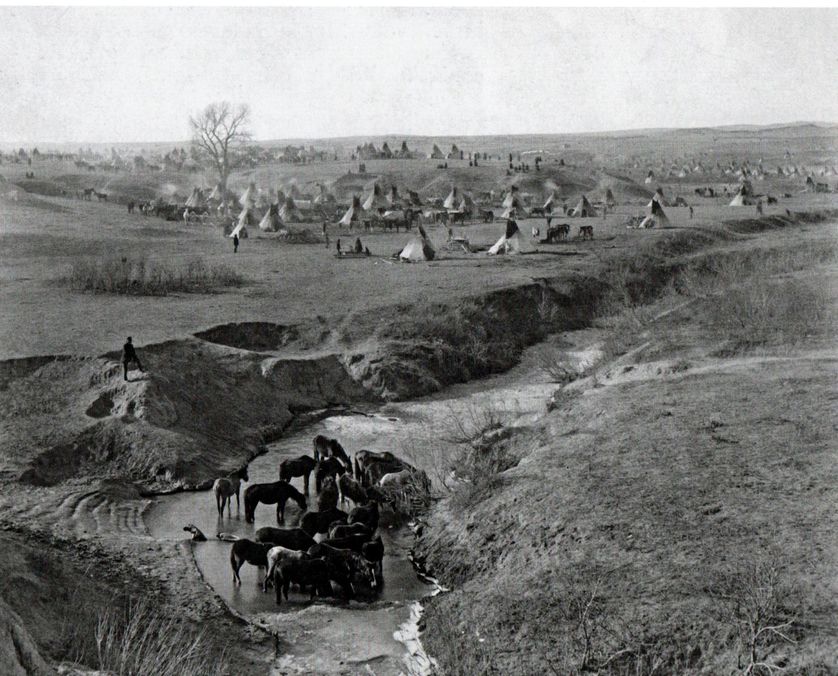 ue générale de Wounded Knee, village Sioux, avant le massacre en décembre 1890