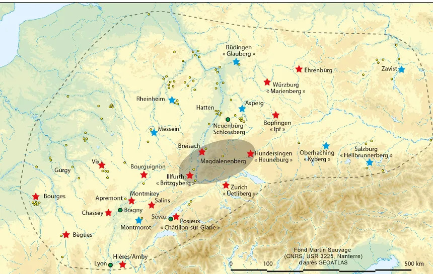 Carte du phénomène « princier » du Premier âge du Fer dans la zone nord-alpine - 860_2-residences-princieres.jpeg