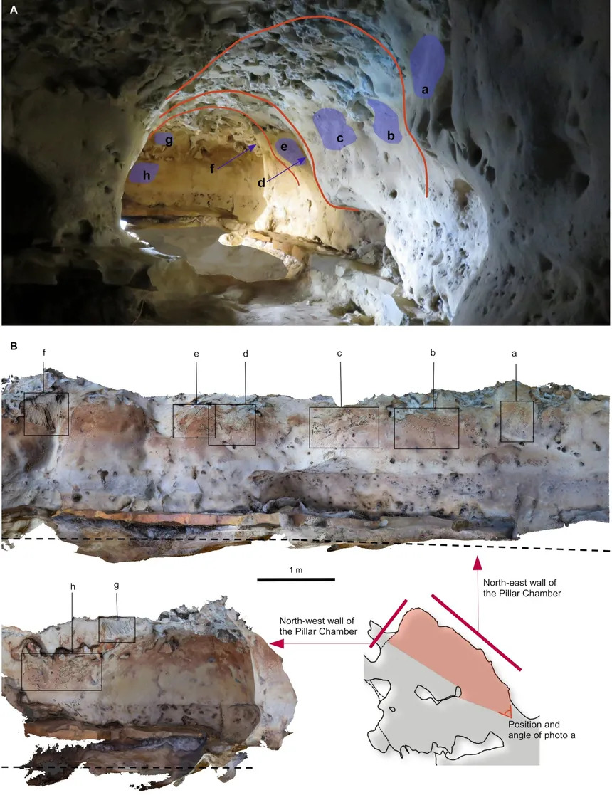 Oraganisation spatiale des panneaux gravés dans la salle des piliers. (grotte de la Roche-Cotard). 860_sc_fig12.jpeg