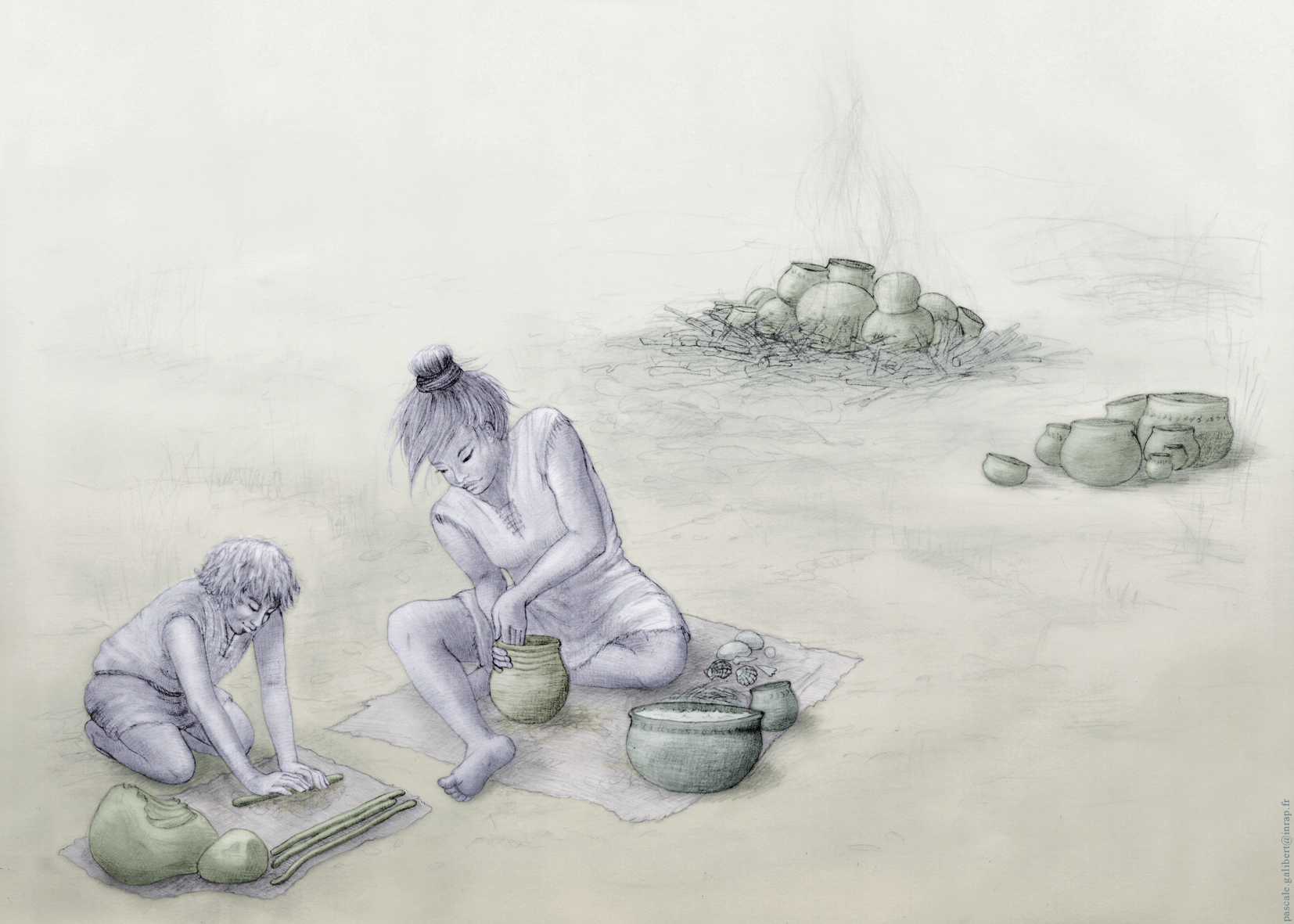 Dessin de personnes du néolithique Dessin de personnes du néolithique