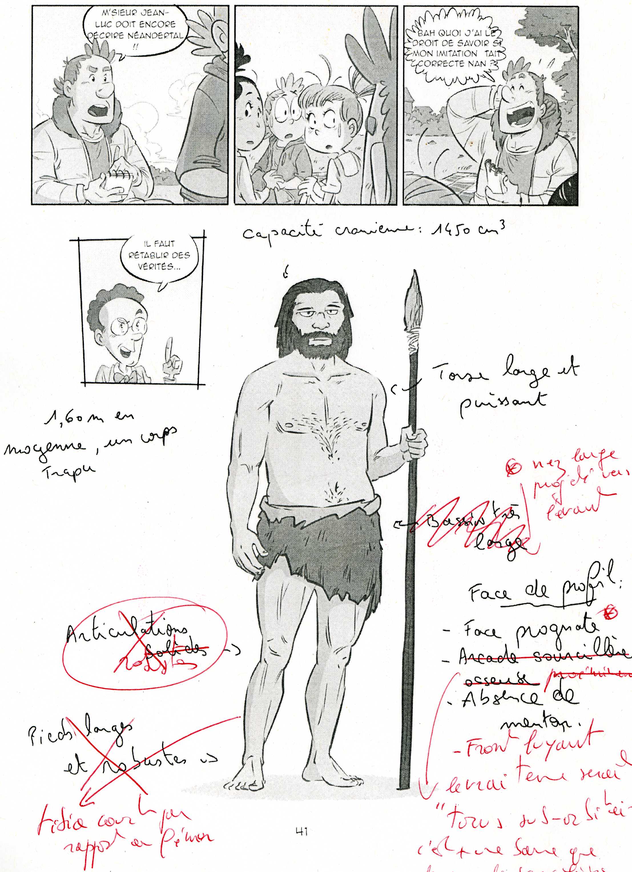 Hagard, Panique au Paléolithique, planche de travail. Hagard, Panique au Paléolithique, planche de travail.